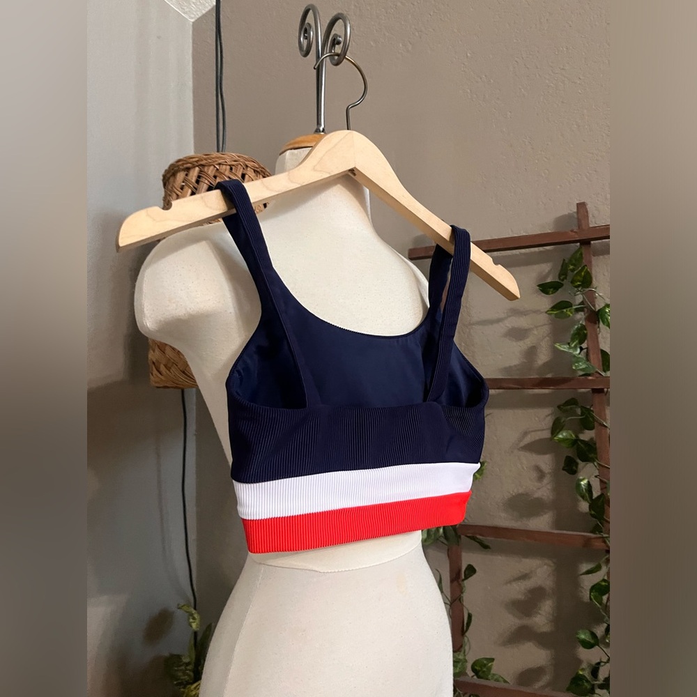 ▪️Beach Riot Mackenzie Bikini Top in Liberty Colorblock Red White Blue XS - Picture 10 of 11